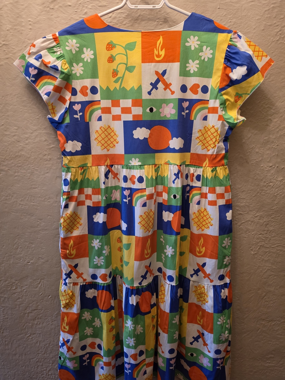 NWT Nooworks Frida Dress Ève Gentilhomme Colorful Patchwork Cotton Large - Picture 16 of 16